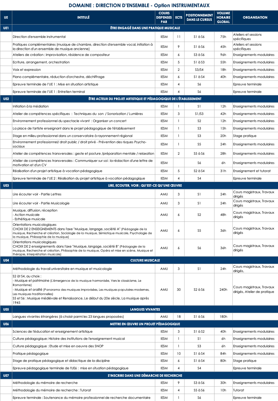 Maquette Direction densemble INSTRUMENTAUX